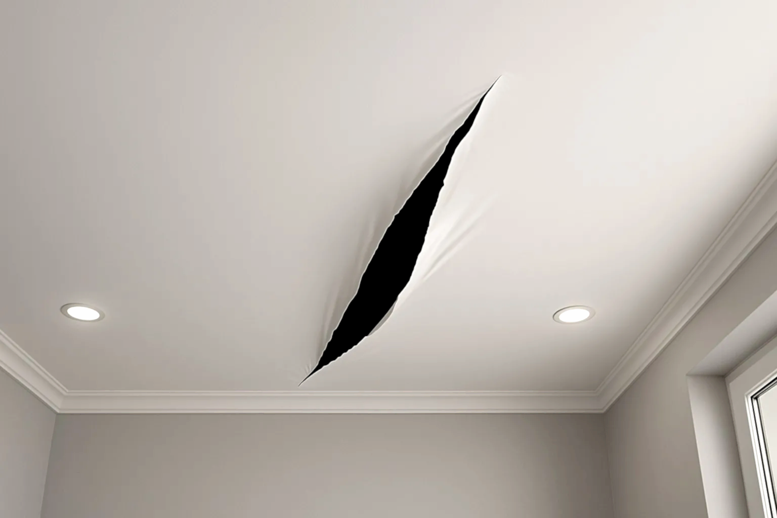 Что делать, если потолок порвался